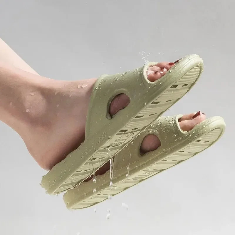 Unisex waterproof camp shower slides worn for dorm and travel use