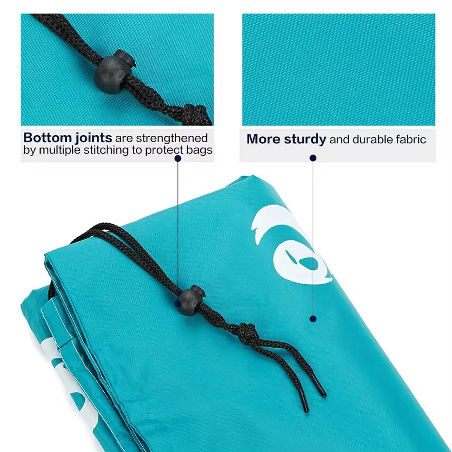 Durable mesh fabric and drawstring closure on laundry wash bags
