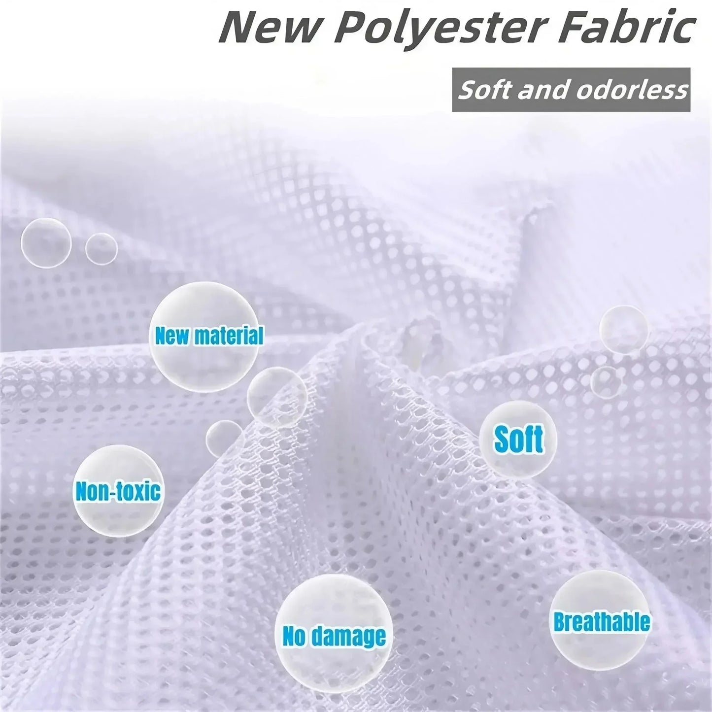 Breathable mesh wash bag allowing airflow for laundry drying and odor reduction