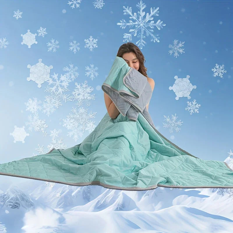 Breathable lightweight twin blanket in blue for year-round comfort