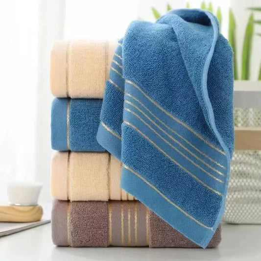 Soft cotton hand towels stacked showing absorbent and durable fabric