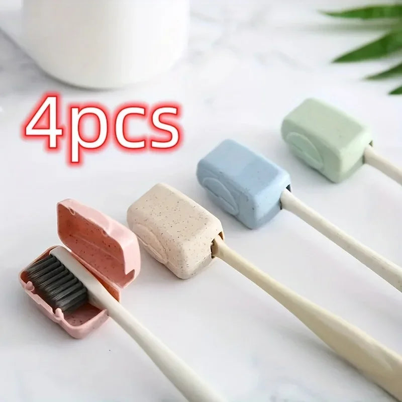 Toothbrush protective holders used on bathroom counter for hygienic storage
