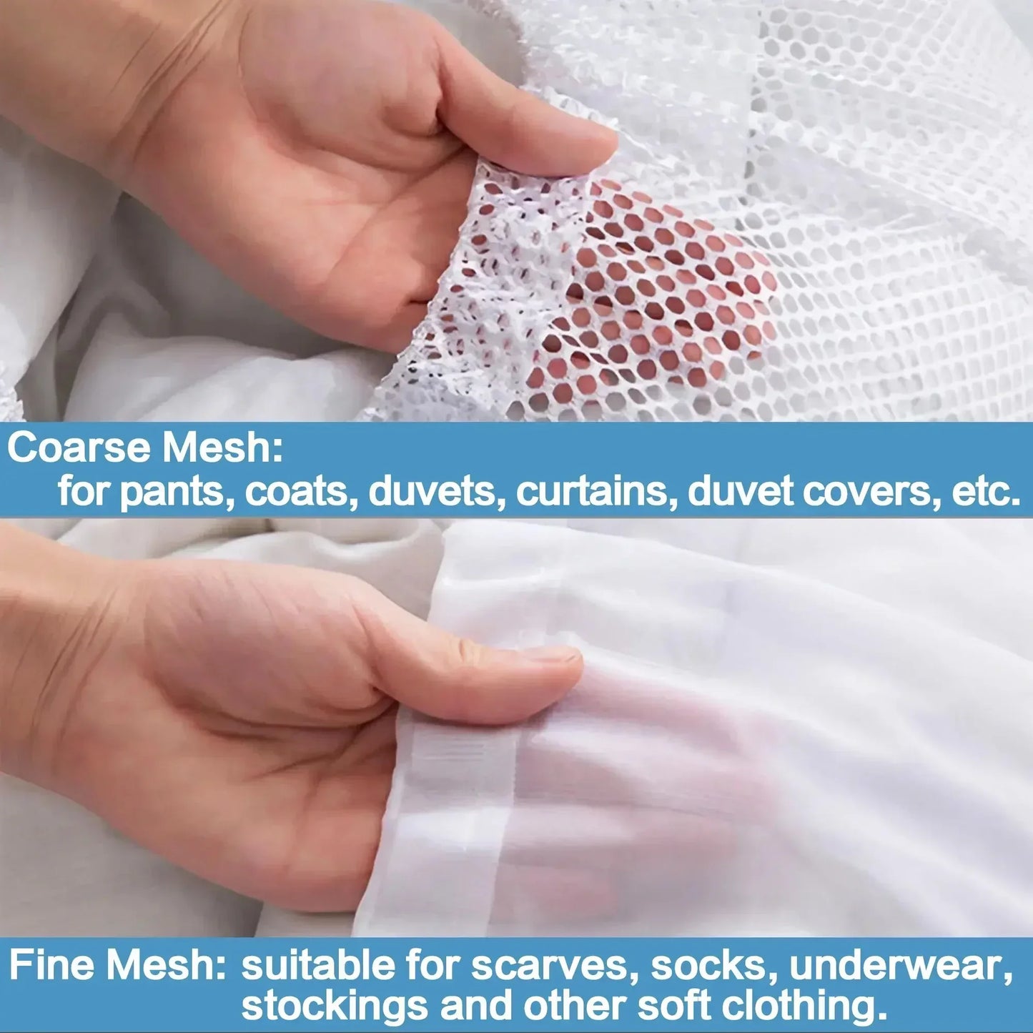 Durable mesh laundry bag fabric designed for washing camp clothes and swimwear
