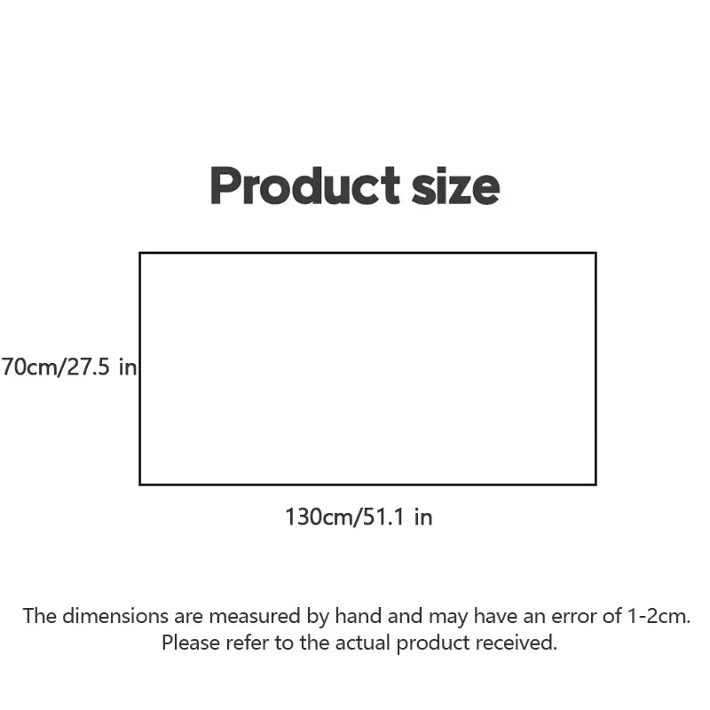 Size and use chart for thick cotton bath towel