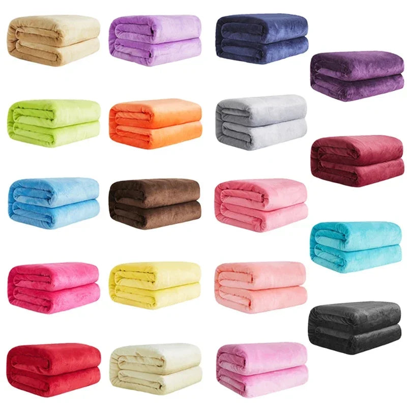 Coral fleece blanket available in multiple color options