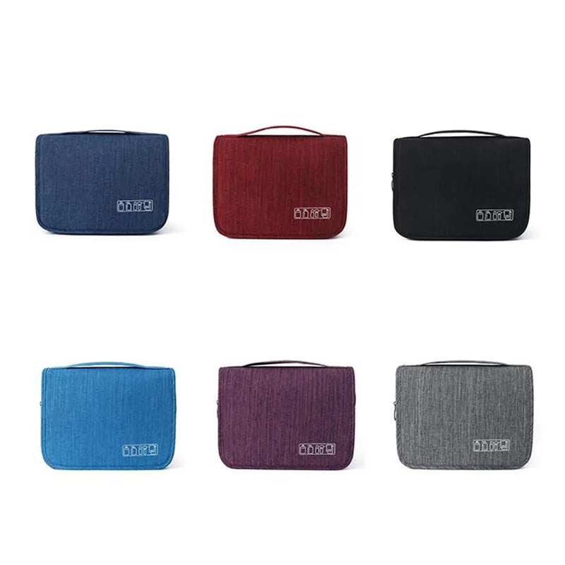 Hanging toiletry bag available in multiple colors for travel and home use