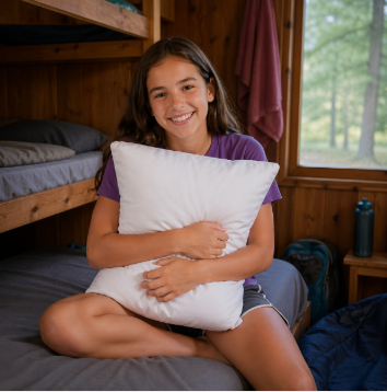 Standard White Bed Pillow – Soft Support for Camp, Dorm & Home